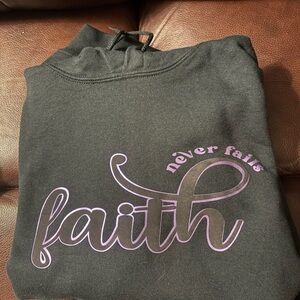 Black Hoodie with Purple Faith Graphic
